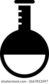 Frasco de fondo redondo con líquido, experimento científico