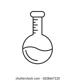 Icono de línea simple del programa médico Flask de abajo redondo