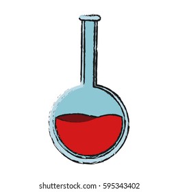 round bottom flask with red liquid icon image