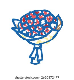 round bouquet flower doodle icon sketch vector. round bouquet flower sign. isolated symbol illustration