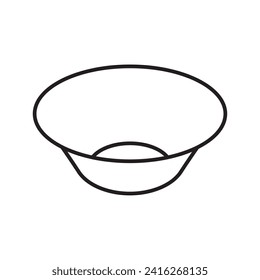 round bowl icon. editable icon vectors on white background. Tableware, bowls, plates, High quality design element. Editable linear style stroke. Vector icon.