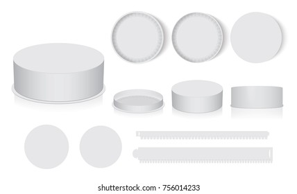 round box is easy to change colors mock up vector template