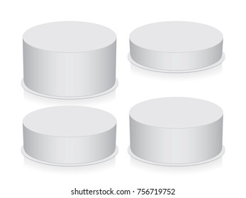 round box is easy to change colors mock up vector template