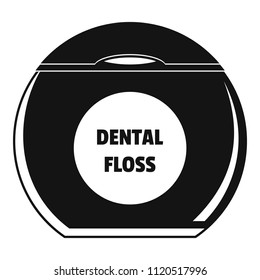 Round box floss icon. Simple illustration of round box floss vector icon for web design isolated on white background