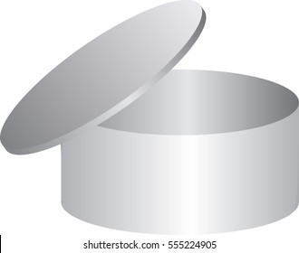 Round box open on white background. vector template for your design