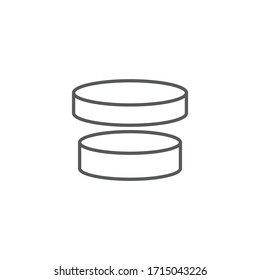 Round box vector icon symbol isolated on white background