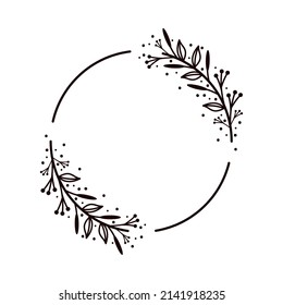 round branch frame decoration icon