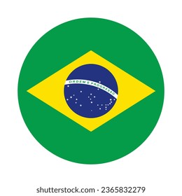 Round Brazilian flag icon. Vector.