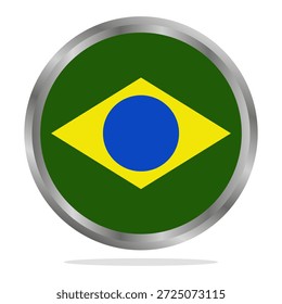 Bandeira redonda brasileira ilustrada em vetor sobre fundo branco