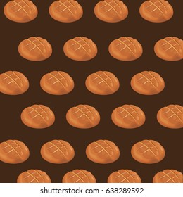 round bread baked delicious on brown background