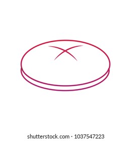 round bread icon image vector illustration design  red to purple line
