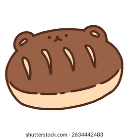 Round Bread Loaf Cute Hand Drawn Illustration
