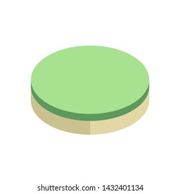 Round brick or block vector icon. That stone, rock or concrete for landscape by paving in outdoor, park, yard or garden to create pavement floor, path, walkway or pathway. Also for sidewalk or road.