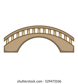 Round bridge icon. Cartoon illustration of bridge vector icon for web design