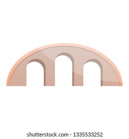 Round bridge icon. Cartoon of round bridge vector icon for web design isolated on white background