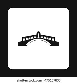 Round bridge icon in simple style isolated on white background. Construction symbol