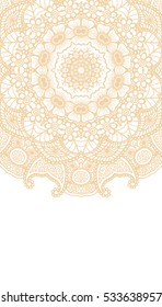 Round brown mandala background. Creative vector illustration.