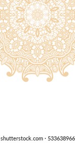 Round brown mandala background. Creative vector illustration