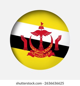 Round Brunei national flag highlight icon, sticker