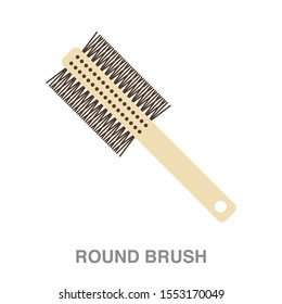 Round brush flat icon on white transparent background. You can be used round brush icon for several purposes.