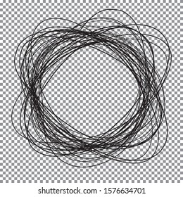 round brush frame on transparent background