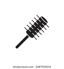 Diseño de icono de pincel redondo, aislado sobre fondo blanco, Ilustración vectorial