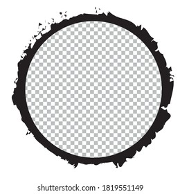 round brush painted ink stamp frame with transparent place for your design element