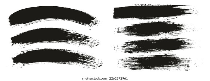Round Brush Regular Long And Curved Background Mix Artist Brush High Detail Abstract Vector Background Mix Set 