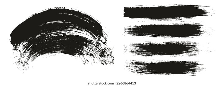 Round Brush Regular Long And Curved Background Mix Artist Brush High Detail Abstract Vector Background Mix Set 