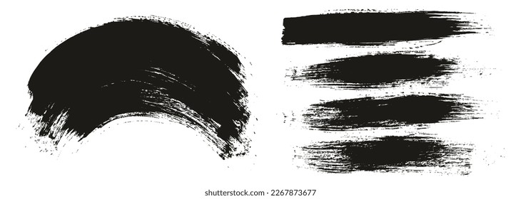 Round Brush Regular Long And Curved Background Mix Artist Brush High Detail Abstract Vector Background Mix Set 