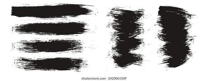 Round Brush Regular Long And Short Background Mix Hand Drawn Artist Brush High Detail Abstract Vector Background Mix Set 