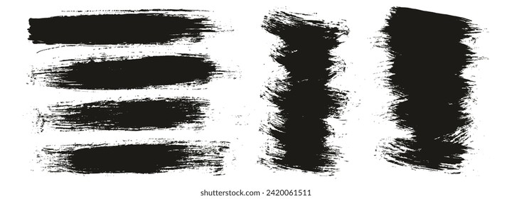 Round Brush Regular Long And Short Background Mix Hand Drawn Artist Brush High Detail Abstract Vector Background Mix Set 