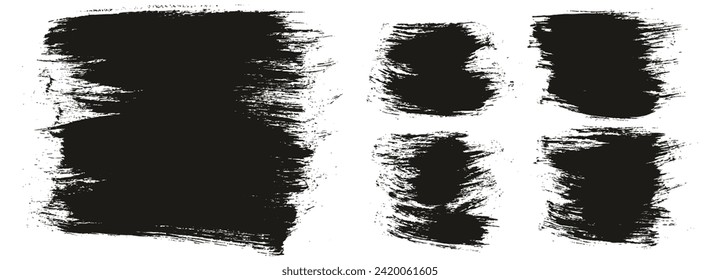 Round Brush Regular Long And Short Background Mix Hand Drawn Artist Brush High Detail Abstract Vector Background Mix Set 