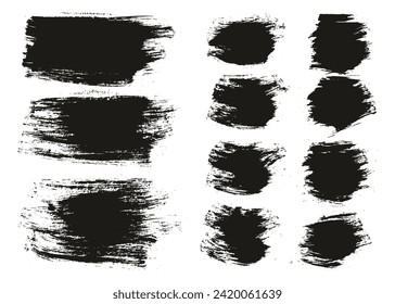 Rund-Brush-Mix-Handgezeichneter Künstler mit langem und kurzer Hintergrund, abstrakter Vektorhintergrund-Mix-Set 