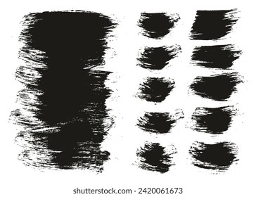Round Brush Regular Long And Short Background Mix Hand Drawn Artist Brush High Detail Abstract Vector Background Mix Set 