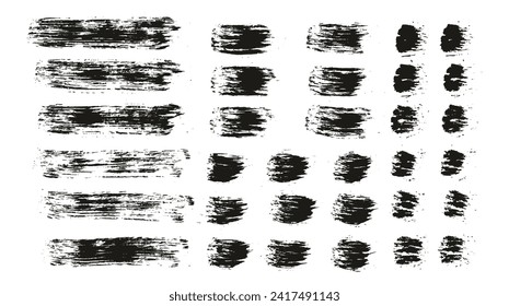 Pincel redondo Líneas rectas regulares de la mano del pincel de artista dibujado con alto detalle Resumen Fondo del vector MEGA Set 