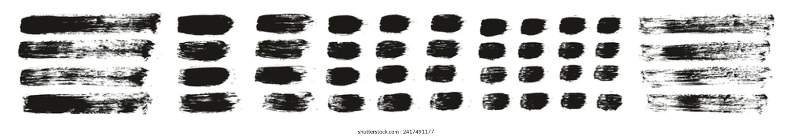 Pincel redondo Líneas rectas regulares de la mano del pincel de artista dibujado con alto detalle Resumen Fondo del vector MEGA Set 