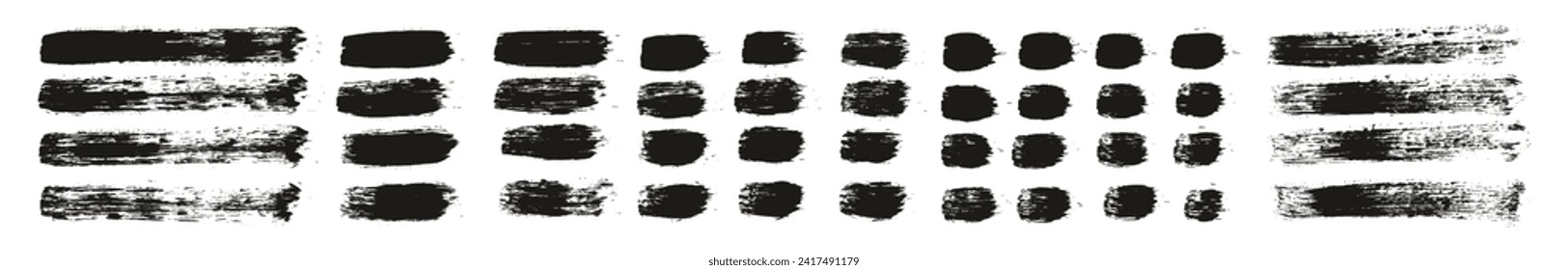 Runde Brush Regular Straight Lines Künstler Brush Hand gezeichnet High Detail abstrakter Vektorhintergrund MEGA Set 