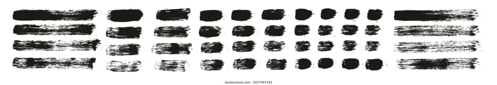 Runde Brush Regular Straight Lines Künstler Brush Hand gezeichnet High Detail abstrakter Vektorhintergrund MEGA Set 