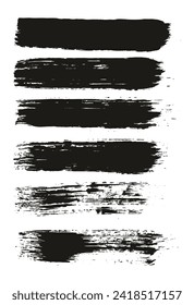 Round Brush Regular Straight Lines Artist Brush Hand Drawn High Detail Abstract Vector Background Set 