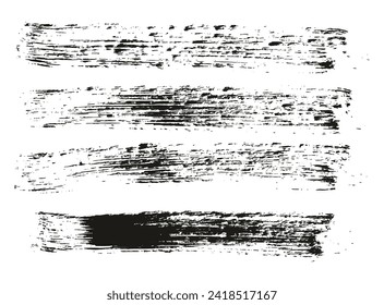 Pincel redondo Líneas rectas regulares de la mano del pincel de artista dibujado con alto detalle Resumen conjunto de fondo del vector 