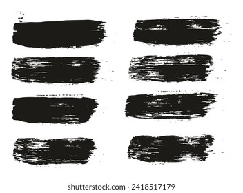 Round Brush Regular Straight Lines Artist Brush Hand Drawn High Detail Abstract Vector Background Set 