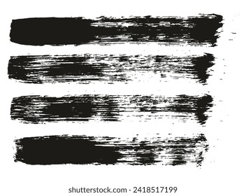 Round Brush Regular Straight Lines Artist Brush Hand Drawn High Detail Abstract Vector Background Set 