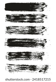 Pincel redondo Líneas rectas regulares de la mano del pincel de artista dibujado con alto detalle Resumen conjunto de fondo del vector 
