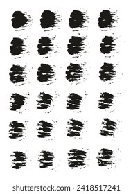 Round Brush Regular Straight Lines Artist Brush Hand Drawn High Detail Abstract Vector Background Set 
