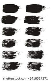 Round Brush Regular Straight Lines Artist Brush Hand Drawn High Detail Abstract Vector Background Set 