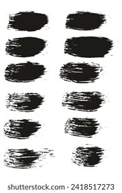 Pincel redondo Líneas rectas regulares de la mano del pincel de artista dibujado con alto detalle Resumen conjunto de fondo del vector 