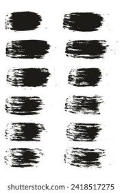 Round Brush Regular Straight Lines Artist Brush Hand Drawn High Detail Abstract Vector Background Set 