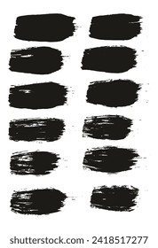 Round Brush Regular Straight Lines Artist Brush Hand Drawn High Detail Abstract Vector Background Set 
