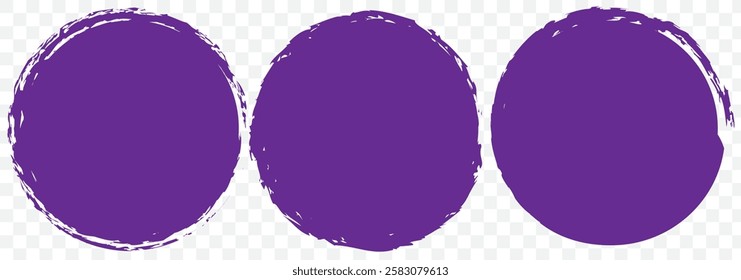 Round brush strokes vector. Painted rounds collection. Grunge text boxes or textured backgrounds set. The images are created without the use of any artificial intelligence software at any stage. Eps10